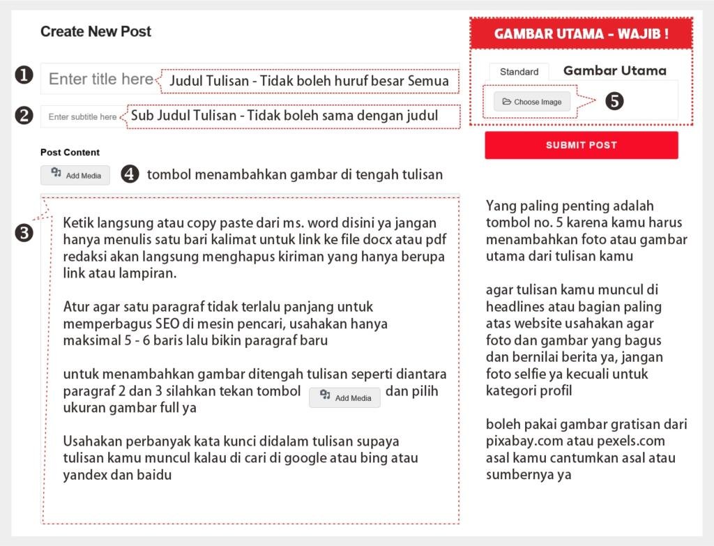 cara kirim post siaran berita
