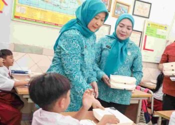 Bagikan 1.500 Paket Makan Bergizi Gratis, Pj. Gubernur Heru Harapkan Variasi Jenis dan Porsi Makanan