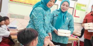 Bagikan 1.500 Paket Makan Bergizi Gratis, Pj. Gubernur Heru Harapkan Variasi Jenis dan Porsi Makanan