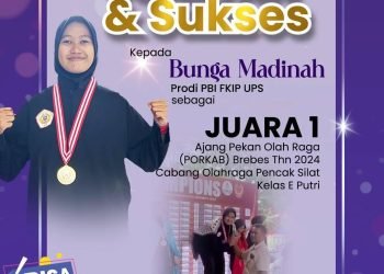 Bunga Madinah Raih Juara 1 Pencak Silat di PORKAB Brebes 2024