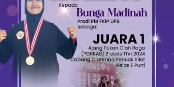 Bunga Madinah Raih Juara 1 Pencak Silat di PORKAB Brebes 2024