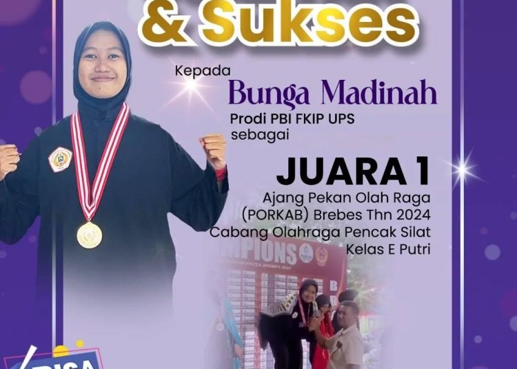 Bunga Madinah Raih Juara 1 Pencak Silat di PORKAB Brebes 2024