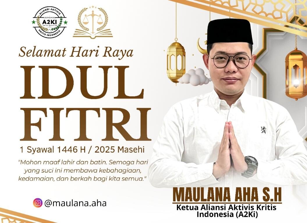 Aliansi Aktivis Kritis Indonesia (A2KI) Ucapkan Selamat Hari Raya Idul Fitri 1446 H, tekankan kebersamaan 12 Cokelat dan Emas Modern Selamat Hari Raya Idul Fitri Card 20250330 200616 1