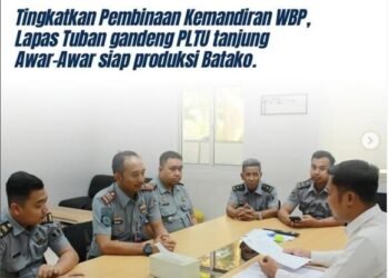 Tingkatkan Pembinaan Kemandiran WBP, Lapas Tuban gandeng PLTU tanjung Awar-Awar siap produksi Batako. 4 tingkatkan pembinaan