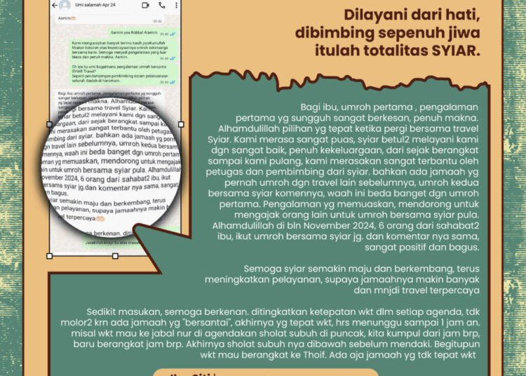 SYIAR Travel Tawarkan Pengalaman Umrah Totalitas 1 15. Umi salamah Jamaah April 2024