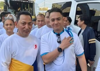 Aditya Yusma bersama Kapolri dan PJU Mabes Polri meriahkan CFD dalam rangkaian HUT Bhayangkara ke-79. (Dok. Istimewa)