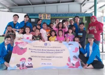 Kegiatan di RPTRA Rusun Benhil pada Sabtu (24/5/25). Bersama meningkatkan minat membaca anak-anak, serta memperkenalkan nama pahlawan Indonesia.