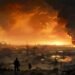 Konflik Iran–Israel: Bara Api yang Bisa Menyalakan Perang Dunia Ketiga 13 apocalyptic war zone landscape with destruction 1 1