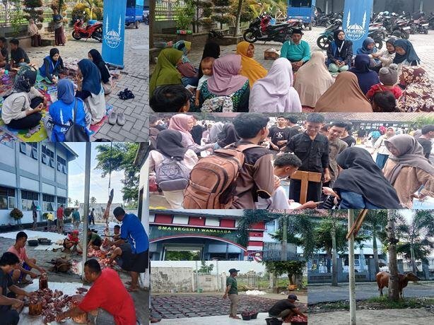 Kegiatan Penyebelihan Kurban, SMAN 1 Wanasaba Lombok Timur