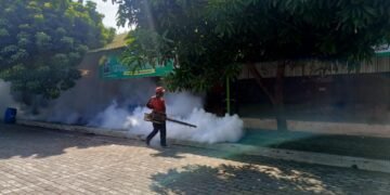 Pelaksanaan Fogging di area pondok