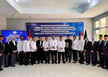 Lapas Bengkulu, Pejabat Fungsional, Pembimbing Kemasyarakatan, Kanwil Ditjenpas Bengkulu, Kemenkumham Bengkulu, Supian Natalis, ASN Pemasyarakatan, Pengambilan Sumpah, Pelantikan Pejabat, Pembinaan Narapidana