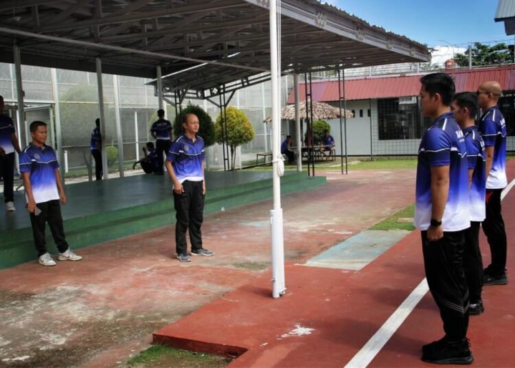 Lapas Bengkulu, HUT Korpri 54, Gladi Upacara, Upacara Korpri, Petugas Pemasyarakatan, Kemenkumham, Bengkulu, ASN, ADM Kamtib, Tata Tertib Lapas