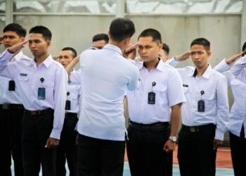 Disiplin dan Kekompakan, Fokus Pembinaan PBB bagi Peserta Magang Lapas Bengkulu 1 Lapas Bengkulu, Pembinaan, PBB, Peserta Magang, Poltekip, Kemenaker, Pembentukan Karakter, Kedisiplinan, ADM Kamtib, Pemasyarakatan Bengkulu