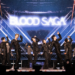 Anggota grup ENHYPEN tampil di atas panggung saat konser tur dunia Blood Saga di KSPO Dome, Seoul