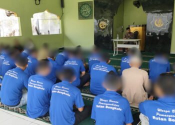 Perkuat Pembinaan Kepribadian, WBP Rutan Bengkulu Ikuti Pengajian Bertema Hijrah 1 c6da4f09 c8d9 4bbd 8e1f 373c698dd95a