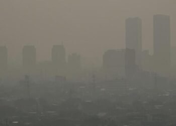 Kondisi kabut polusi di Jakarta