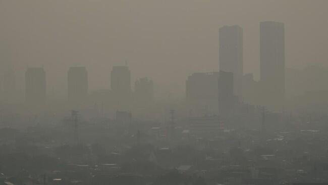 Kondisi kabut polusi di Jakarta