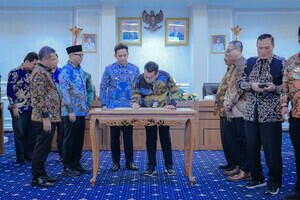 Rapat Koordinasi Program Optimalisasi Pemanfaatan Tanah dan Ruang dalam Mendukung Transformasi Pelayanan Publik dan Perekonomian Daerah 2 0I2A0068 1