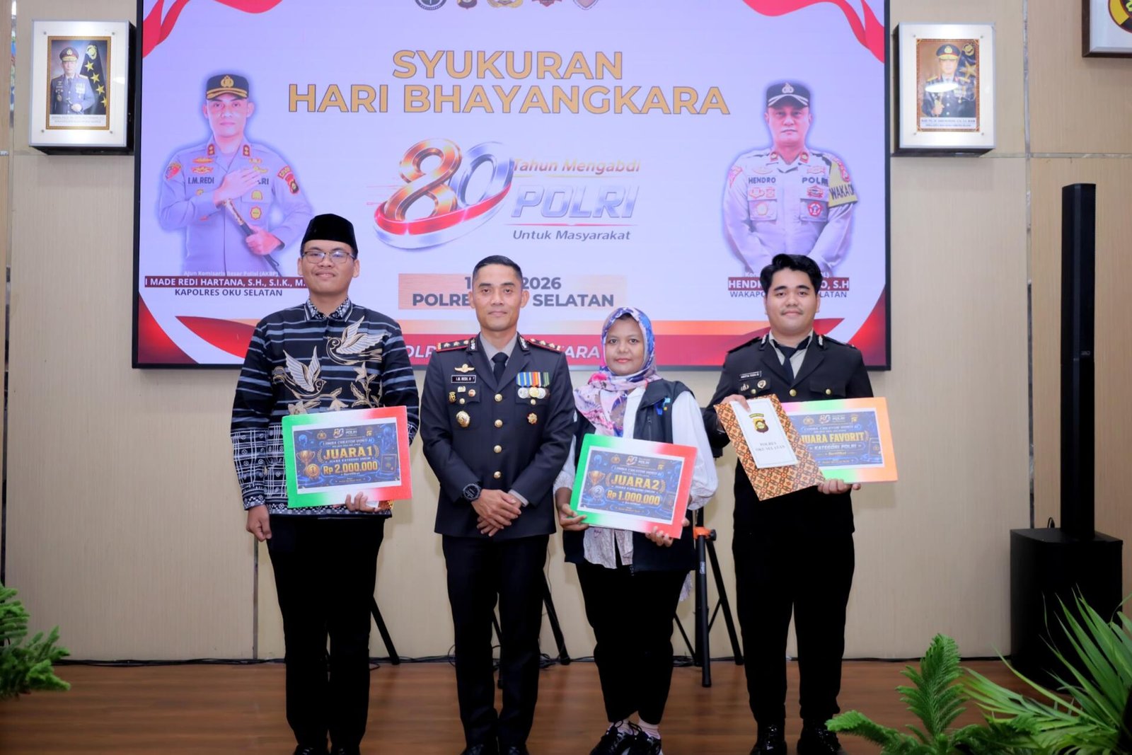 Juara I Creator AI Polres OKU Selatan Diserahkan pada Peringatan Hari Bhayangkara ke-80, Staf Humas MAN 1 OKU Selatan Raih Nilai Tertinggi 89,07 7 IMG 20260701 WA0108
