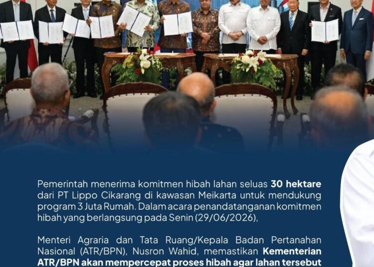 Pemerintah menerima komitmen hibah lahan seluas 30 hektare dari PT Lippo Cikarang di kawasan Meikarta untuk mendukung program 3 Juta Rumah 5 SnapInsta.to 735260605 18546511063076709 4017961344632859021 n 2