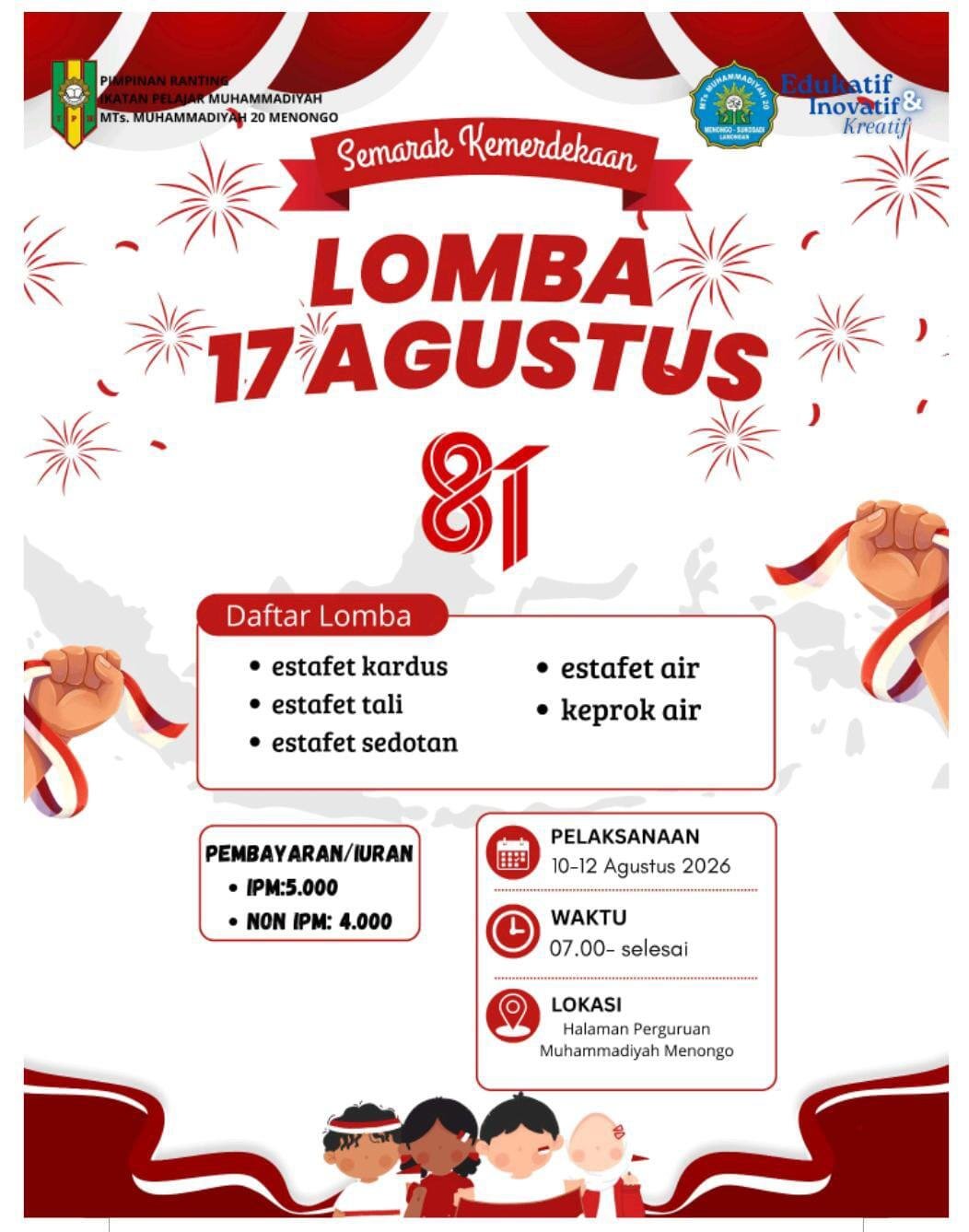 IPM MTs Muhammadiyah 20 Menongo Isi Kemerdekaan dengan Lomba: Sportivitas, Kerja Sama, dan Tawa Warnai Pembukaan HUT RI ke-81 8 IMG 20260810 WA0012