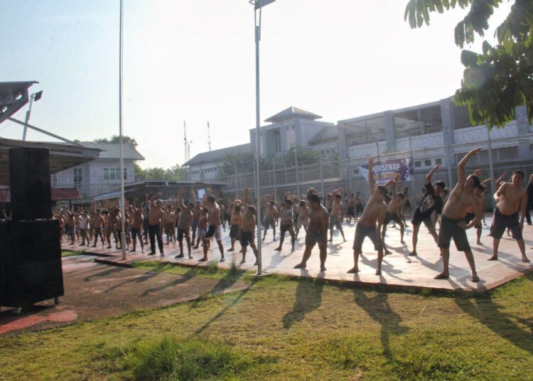 Lapas Bengkulu, Lapas Kelas IIA Bengkulu, Warga Binaan, WBP, Senam Bersama, Pembinaan Narapidana, Pembinaan Kepribadian, Pemasyarakatan