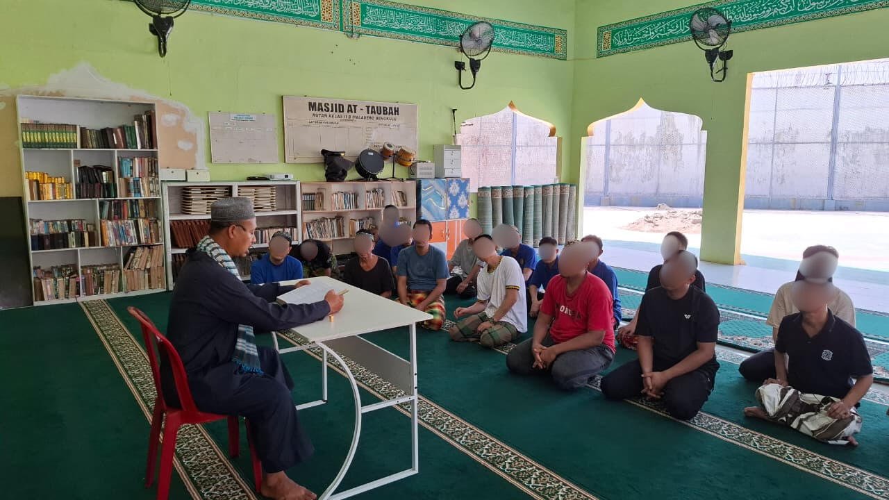 Rutan Bengkulu Kembali Gelar Pembinaan Rohani bagi Warga Binaan, Gandeng Jamaah Masjid Taqwa