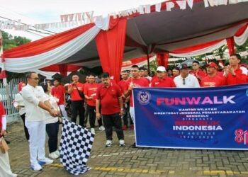 Semarak HUT ke-81 RI, Lapas Bengkulu Ikuti Fun Walk dan Senam Bersama 9 Lapas Bengkulu, HUT ke-81 RI, HUT Kemerdekaan RI, Hari Kemerdekaan Indonesia, Fun Walk, Senam Bersama, Kanwil Ditjenpas Bengkulu