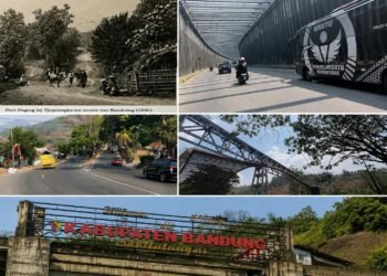 Kawasan jalan semi-terowongan Lingkar Nagreg di Kabupaten Bandung, Jawa Barat. Infrastruktur yang membelah perbukitan ini tidak hanya berfungsi mengurai kemacetan arus mudik, tetapi kini menjadi salah satu daya tarik wisata sejarah dan arsitektur