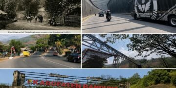 Kawasan jalan semi-terowongan Lingkar Nagreg di Kabupaten Bandung, Jawa Barat. Infrastruktur yang membelah perbukitan ini tidak hanya berfungsi mengurai kemacetan arus mudik, tetapi kini menjadi salah satu daya tarik wisata sejarah dan arsitektur