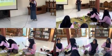 Mahasiswa KKN Tim II Universitas Diponegoro memberikan edukasi mengenai pemanfaatan mikroorganisme dekomposer dalam pengolahan sampah organik menjadi kompos kepada ibu-ibu PKK Desa Kangkung, Kecamatan Kangkung, Kabupaten Kendal, Minggu (26/7/2026). Kegiatan tersebut dilanjutkan dengan demonstrasi dan praktik pembuatan kompos secara langsung. (Foto: Dok. KKN)