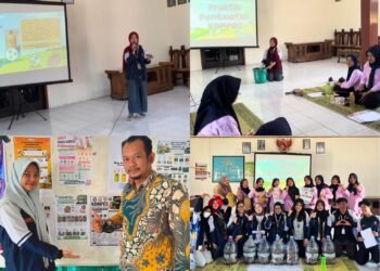 Mahasiswa KKN Universitas Diponegoro (UNDIP) melaksanakan edukasi dan praktik pembuatan kompos sebagai upaya meningkatkan kesadaran serta keterampilan masyarakat dalam mengelola sampah organik menjadi produk yang bermanfaat dan ramah lingkungan. (Foto: Dokumentasi KKN UNDIP)