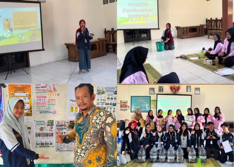 Ubah Sampah Jadi Kompos, Mahasiswa KKN Undip Ajak Warga Kurangi Pembakaran 5 Mahasiswa KKN Universitas Diponegoro (UNDIP) melaksanakan edukasi dan praktik pembuatan kompos sebagai upaya meningkatkan kesadaran serta keterampilan masyarakat dalam mengelola sampah organik menjadi produk yang bermanfaat dan ramah lingkungan. (Foto: Dokumentasi KKN UNDIP)