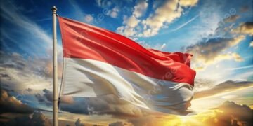 pngtree indonesian flag with twilight background picture image 15516747
