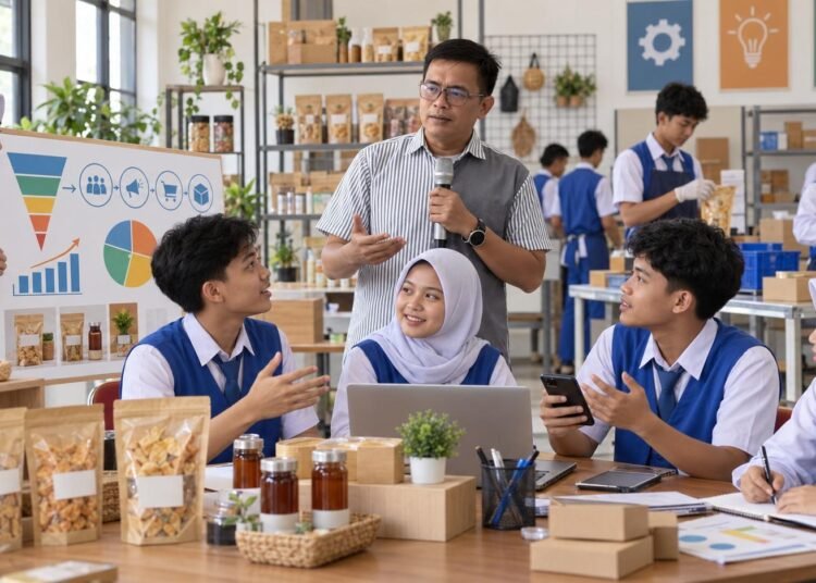 Siswa SMK mengembangkan strategi penjualan produk Student Company dan Teaching Factory agar meningkatkan omzet dan memperluas pasar