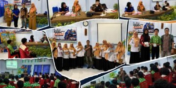 Ahmad Madani mendampingi siswa dan guru SMK Yapis TIK Biak Numfor dalam kegiatan monitoring evaluasi dan penguatan kompetensi pemasaran