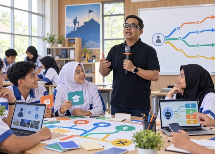 SMKN 1 Ponorogo Bekali Siswa Menentukan Arah Setelah Lulus 5 Siswa SMK membangun arah karier, portofolio profesional, dan keterampilan masa depan bersama Ahmad Madani
