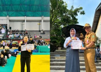 Prestasi Nabila Ramadhani, Pesilat Perisai Diri Muara Enim Raih Dua Medali Nasional 1 Nabila Ramadhani, pesilat Perisai Diri dari SMAN 1 Gunung Megang, memamerkan medali yang berhasil diraihnya pada Kejuaraan Kapolda Cup II Tingkat Nasional 2026.