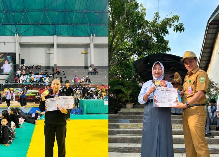 Prestasi Nabila Ramadhani, Pesilat Perisai Diri Muara Enim Raih Dua Medali Nasional 5 Nabila Ramadhani, pesilat Perisai Diri dari SMAN 1 Gunung Megang, memamerkan medali yang berhasil diraihnya pada Kejuaraan Kapolda Cup II Tingkat Nasional 2026.