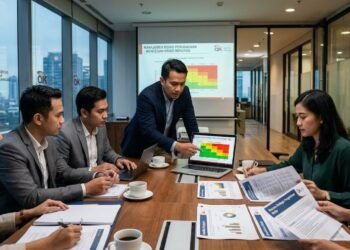 Sejumlah profesional berdiskusi tentang pengelolaan risiko perusahaan