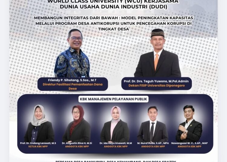 KBK Manajemen Pelayanan Publik FISIP Undip Gelar FGD Desa Antikorupsi: Dorong Penguatan Integritas dan Tata Kelola dari Bawah 5 FGD KBK Manajemen Pelayanan Publik