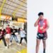 Amrizal Kafka Maulana Syafi'i, atlet bela diri muda berbakat asal Tuban, berpose mengenakan perlengkapan tandingnya saat bersiap menghadapi tantangan di arena pertandingan
