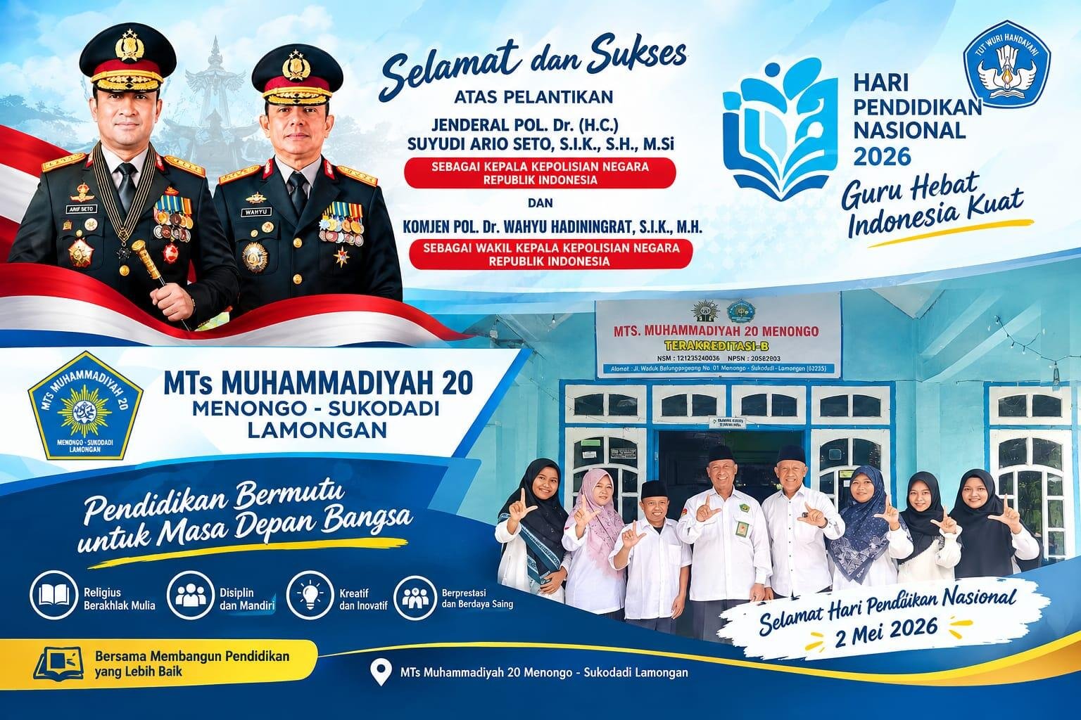 MTs Muhammadiyah 20 Menongo Sukodadi Lamongan Ucapkan Selamat atas Pelantikan Kapolri dan Wakapolri 7 IMG 20261002 WA0025