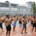Lapas Bengkulu, Lapas Kelas IIA Bengkulu, WBP Lapas Bengkulu, warga binaan, senam pagi, senam bersama, pembinaan warga binaan